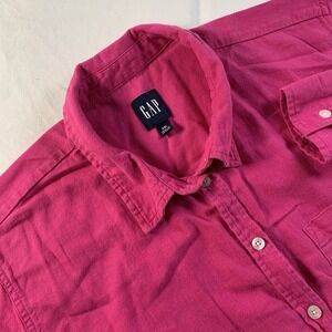 Gap Women's Size XXL Pink Linen Blend Casual Long Sleeve Button Down Shirt